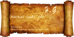 Harkai Győző névjegykártya